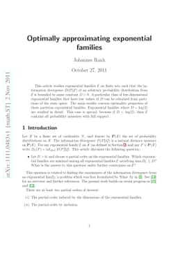 Optimally approximating exponential families