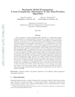 Stochastic Belief Propagation: A Low-Complexity Alternative to the
  Sum-Product Algorithm