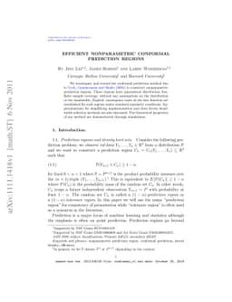 Efficient Nonparametric Conformal Prediction Regions