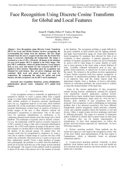 Face Recognition Using Discrete Cosine Transform for Global and Local
  Features