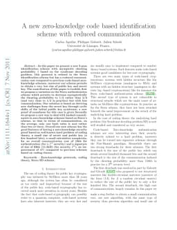 A new zero-knowledge code based identification scheme with reduced
  communication