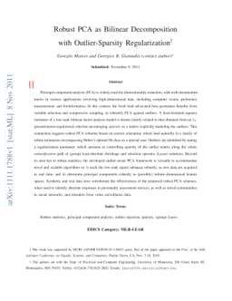 Robust PCA as Bilinear Decomposition with Outlier-Sparsity
  Regularization