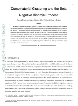 Combinatorial clustering and the beta negative binomial process