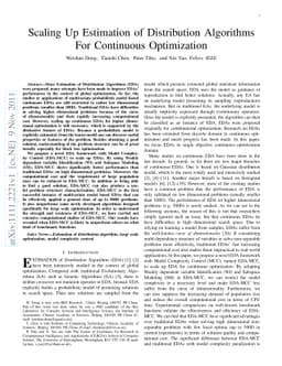 Scaling Up Estimation of Distribution Algorithms For Continuous
  Optimization