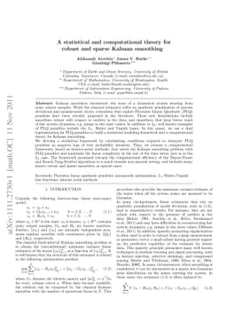 A statistical and computational theory for robust and sparse Kalman
  smoothing