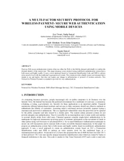 A Multi-Factor Security Protocol for Wireless Payment - Secure Web
  Authentication using Mobile Devices