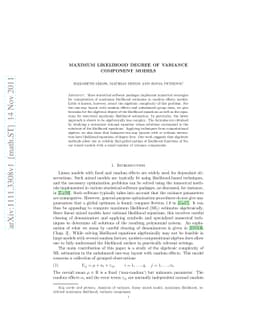 Maximum likelihood degree of variance component models