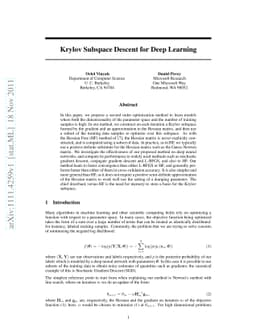 Krylov Subspace Descent for Deep Learning