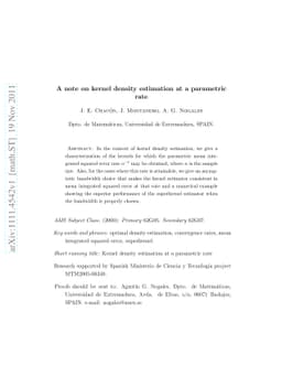 A note on kernel density estimation at a parametric rate