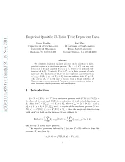 Empirical Quantile CLTs for Time Dependent Data