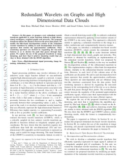 Redundant Wavelets on Graphs and High Dimensional Data Clouds