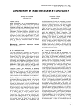 Enhancement of Image Resolution by Binarization