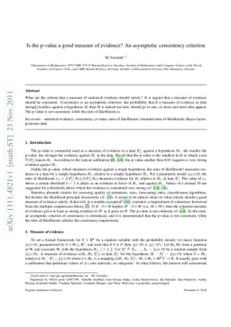 Is the p-value a good measure of evidence? An asymptotic consistency
  criterion