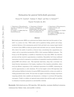 Estimation for general birth-death processes