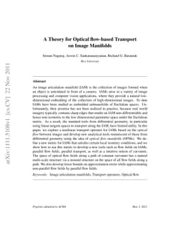 A Theory for Optical flow-based Transport on Image Manifolds