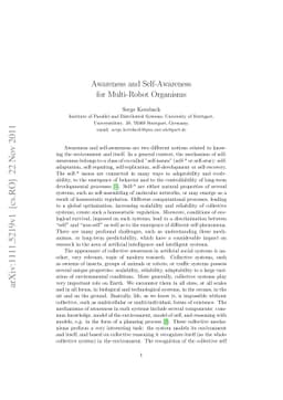 Awareness and Self-Awareness for Multi-Robot Organisms