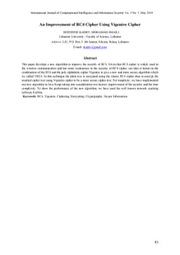 An Improvement of RC4 Cipher Using Vigenere Cipher