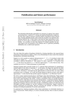 Falsification and future performance
