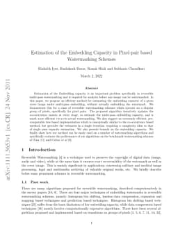 Estimation of the Embedding Capacity in Pixel-pair based Watermarking
  Schemes