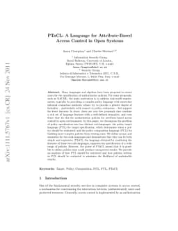 PTaCL: A Language for Attribute-Based Access Control in Open Systems