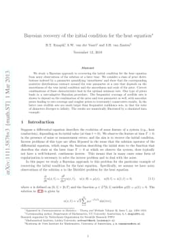 Bayesian recovery of the initial condition for the heat equation