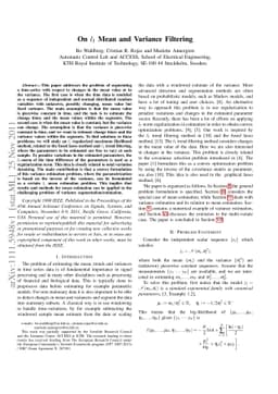 On l_1 Mean and Variance Filtering