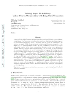 Trading Regret for Efficiency: Online Convex Optimization with Long Term
  Constraints