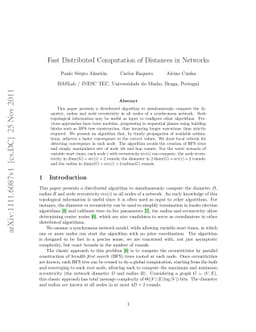 Fast Distributed Computation of Distances in Networks