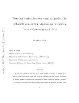 Resolving conflicts between statistical methods by probability
  combination: Application to empirical Bayes analyses of genomic data