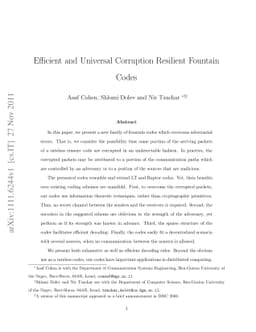 Efficient and Universal Corruption Resilient Fountain Codes