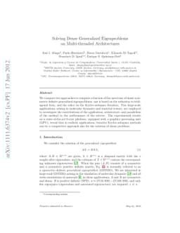 Solving Dense Generalized Eigenproblems on Multi-threaded Architectures