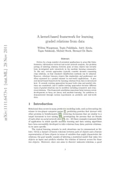 A kernel-based framework for learning graded relations from data