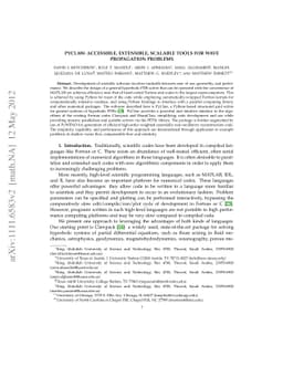 PyClaw: Accessible, Extensible, Scalable Tools for Wave Propagation
  Problems