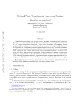Optimal Phase Transitions in Compressed Sensing