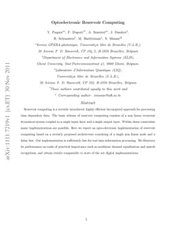 Optoelectronic Reservoir Computing