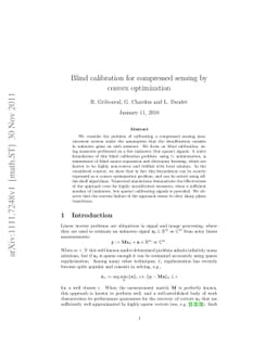 Blind calibration for compressed sensing by convex optimization