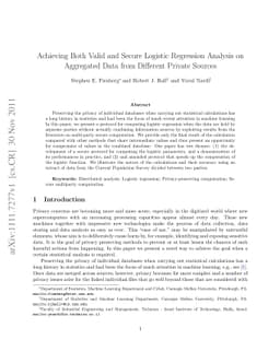 Achieving Both Valid and Secure Logistic Regression Analysis on
  Aggregated Data from Different Private Sources