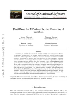 ClustOfVar: An R Package for the Clustering of Variables