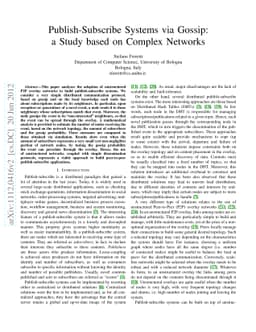 Publish-Subscribe Systems via Gossip: a Study based on Complex Networks