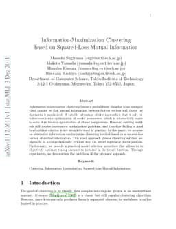 Information-Maximization Clustering based on Squared-Loss Mutual
  Information