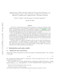 Information-Theoretically Optimal Compressed Sensing via Spatial
  Coupling and Approximate Message Passing
