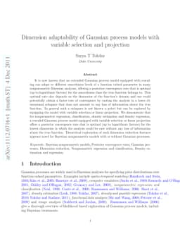 Dimension adaptability of Gaussian process models with variable
  selection and projection