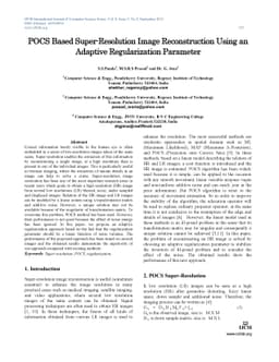 POCS Based Super-Resolution Image Reconstruction Using an Adaptive
  Regularization Parameter