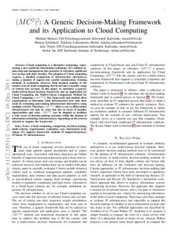 (MC2)2: A Generic Decision-Making Framework and its Application to Cloud
  Computing