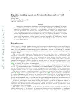 Bipartite ranking algorithm for classification and survival analysis