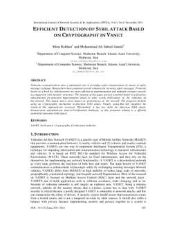 Efficient Detection of Sybil Attack Based on Cryptography in Vanet
