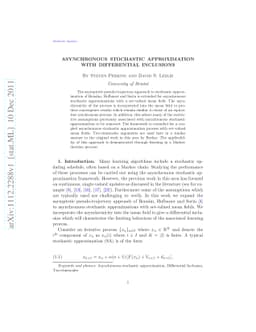 Asynchronous Stochastic Approximation with Differential Inclusions