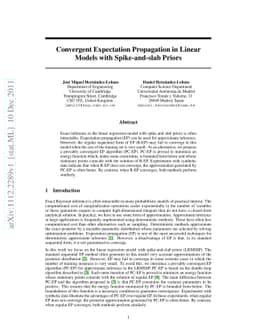 Convergent Expectation Propagation in Linear Models with Spike-and-slab
  Priors