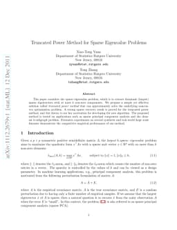 Truncated Power Method for Sparse Eigenvalue Problems