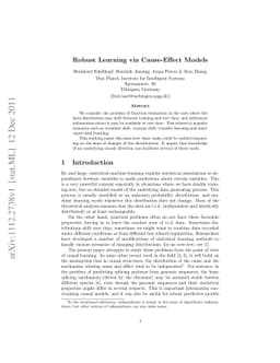 Robust Learning via Cause-Effect Models